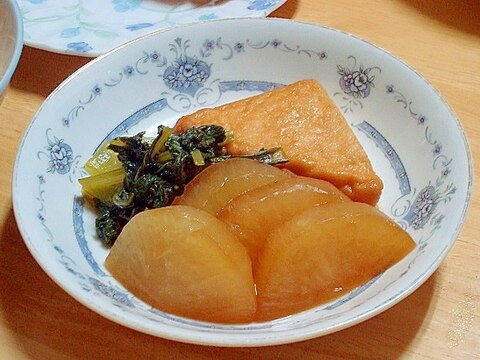 圧力鍋で揚げかまぼこと大根の煮物